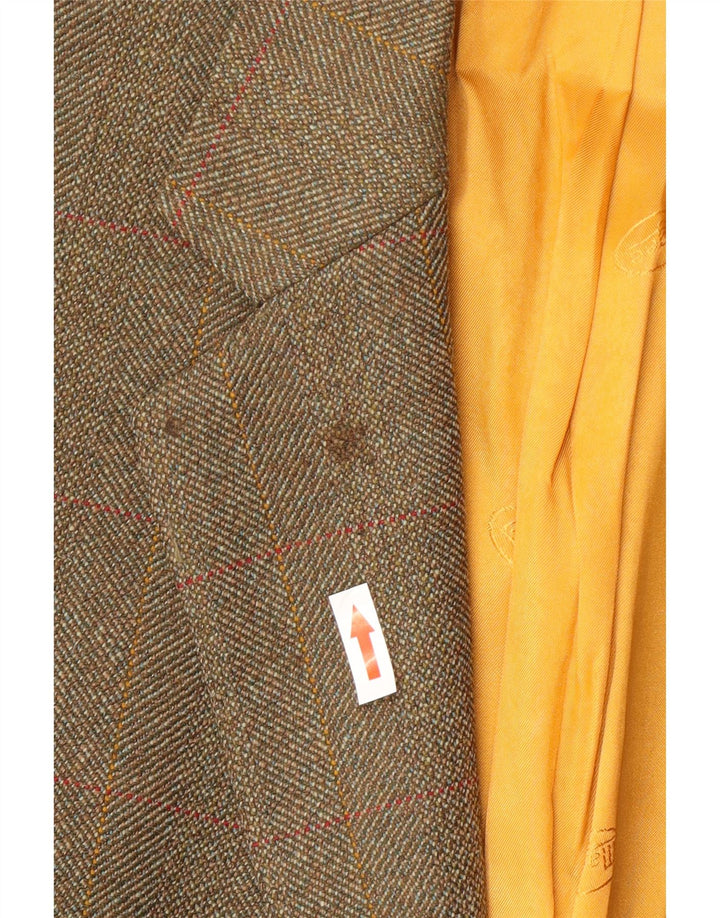 Мужской пиджак Magee на 2 пуговицах, UK 42 XL, коричневый, шерстяной в клетку