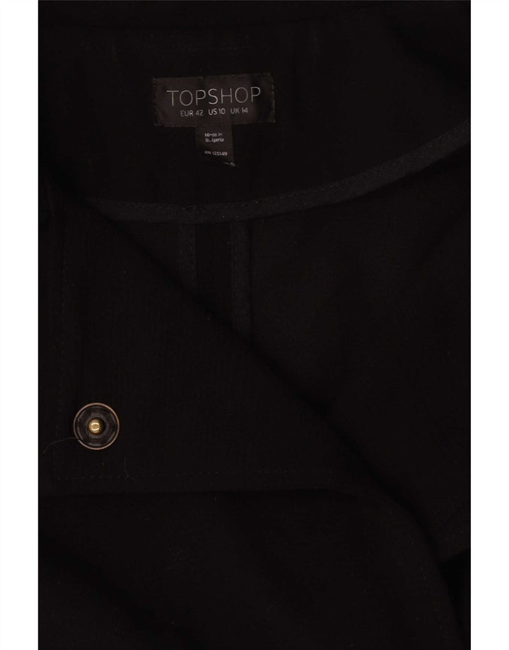 Женское пальто оверсайз Topshop UK 14, большой черный полиэстер