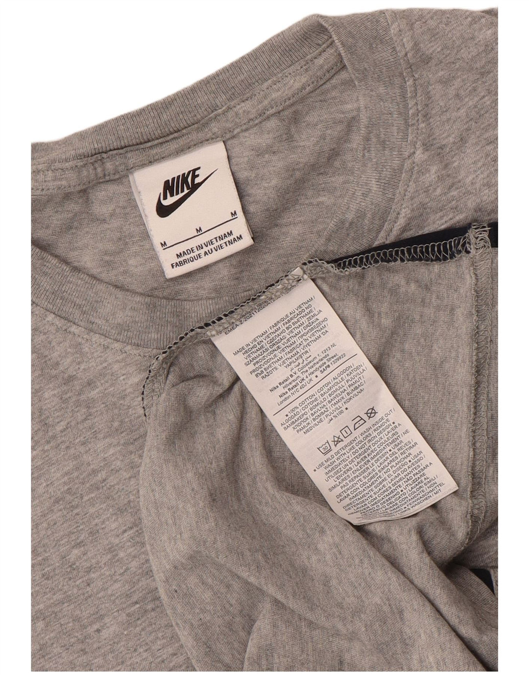 Мужская футболка с рисунком Nike, хлопковый топ среднего серого цвета с цветными блоками