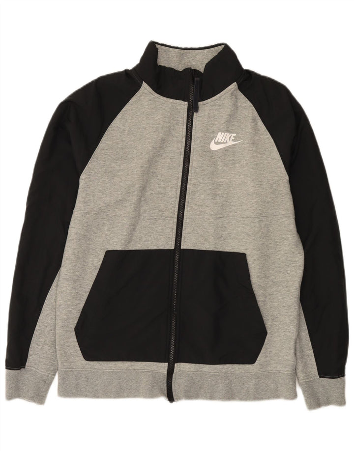 Мужской спортивный костюм Nike, маленькая серая хлопковая куртка с цветными блоками