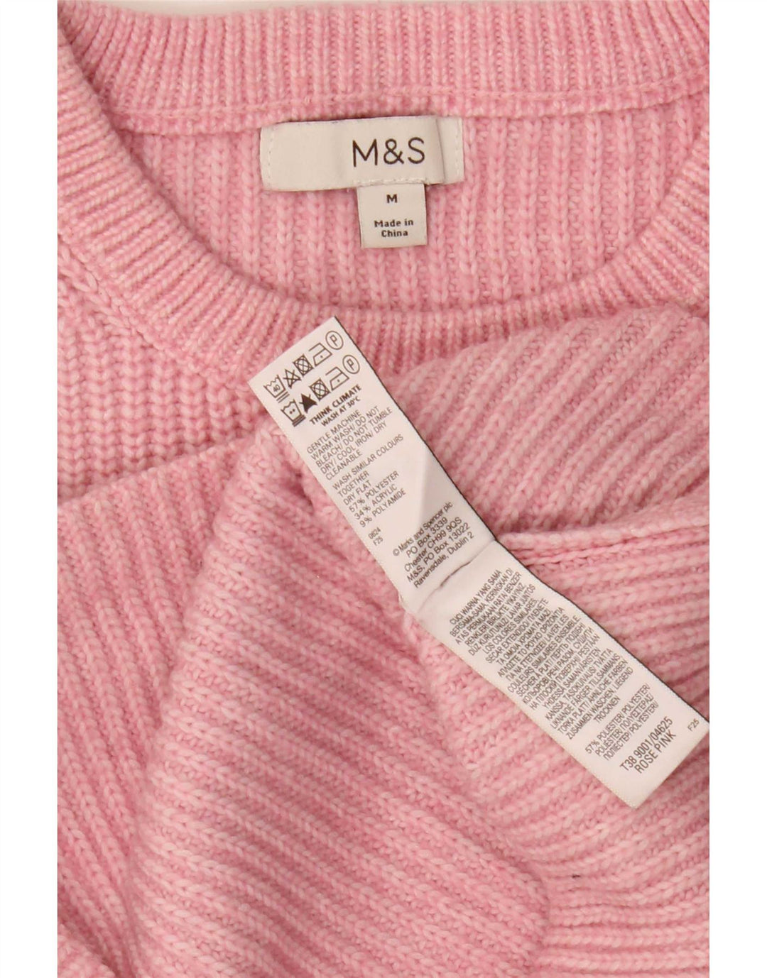 Женский джемпер с вырезом «лодочка» Marks & Spencer, Великобритания 14, средний розовый полиэстер