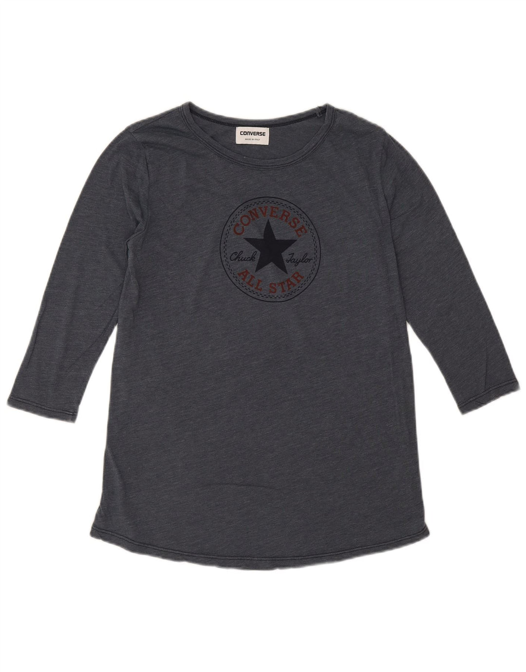 Женские кроссовки Converse с рукавом 3/4 с рисунком, Великобритания 14, средний серый цвет, хлопок