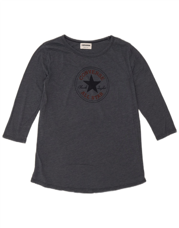 Женские кроссовки Converse с рукавом 3/4 с рисунком, Великобритания 14, средний серый цвет, хлопок