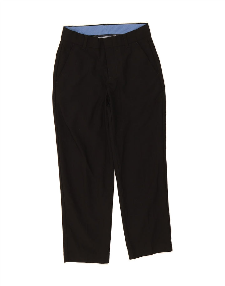 IZOD Boys Straight Chino Trousers 7-8 Years W23 L22 Black Polyester Vintage Izod and Second-Hand Izod from Messina Hembry 