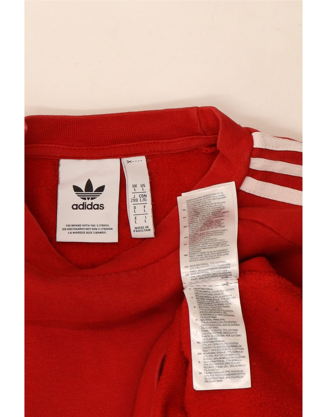 Мужской свитер Adidas, большой красный хлопковый джемпер