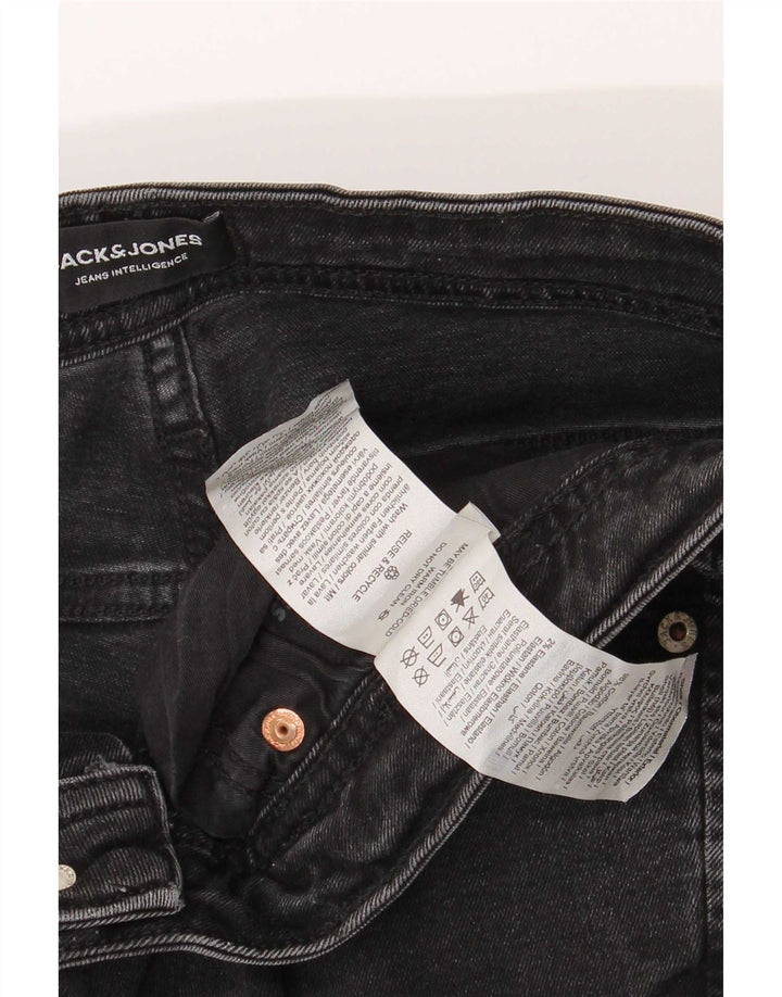 Мужские потертые узкие джинсы Jack & Jones W34 L32, черный хлопок