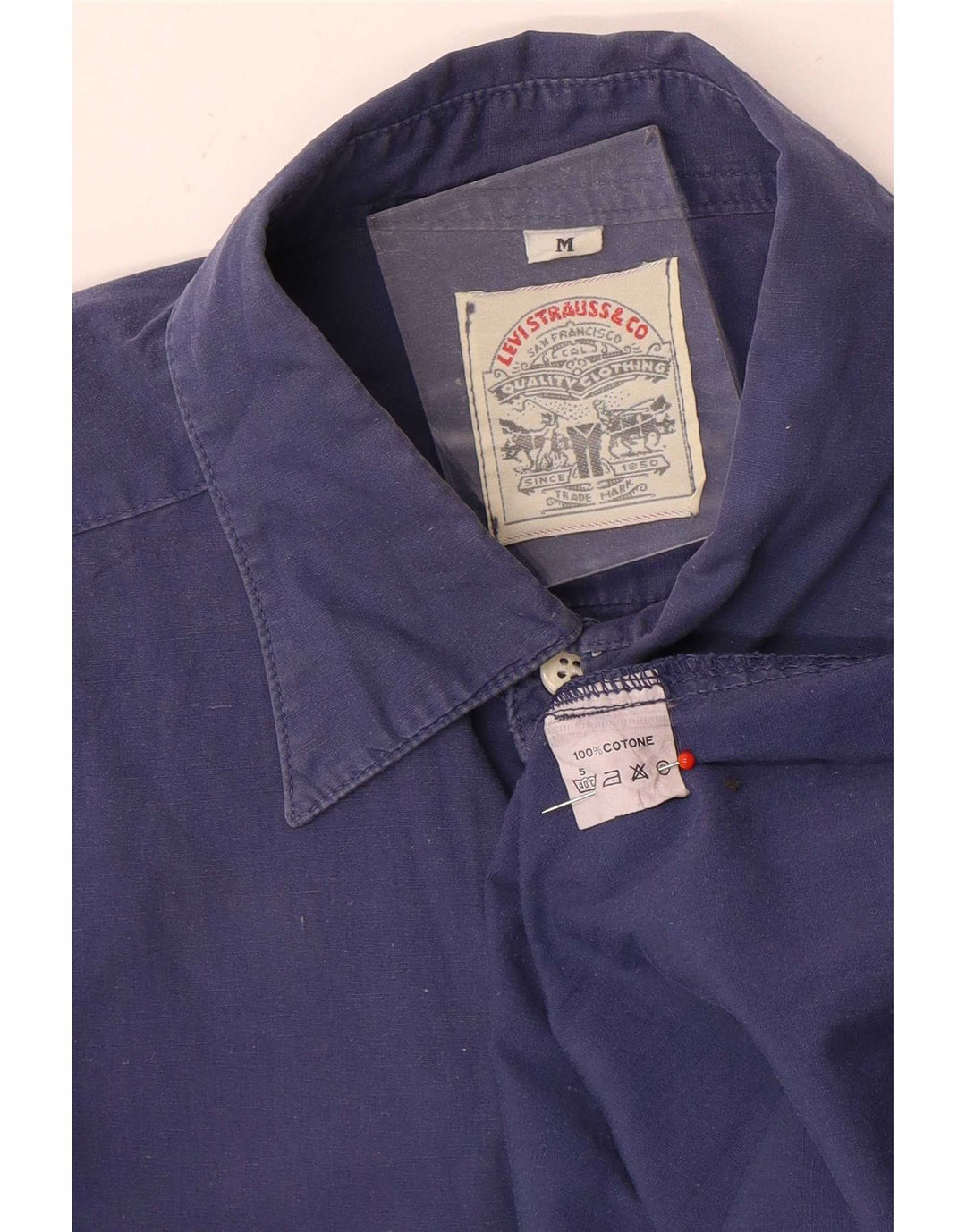 Мужская рубашка Levi's из хлопка среднего синего цвета