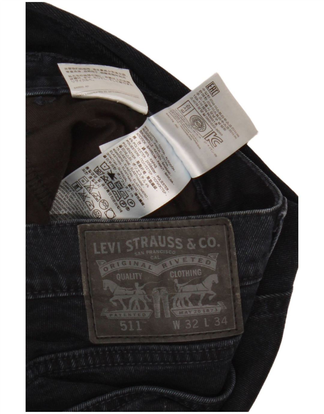Мужские джинсы LEVI'S 511 Slim W32 L34 Темно-синие, хлопок