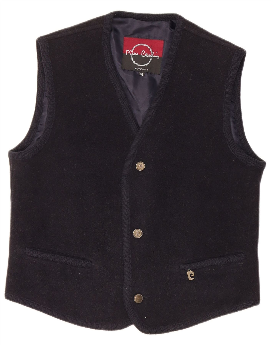 Мужской жилет Pierre Cardin IT 52, темно-синий, шерсть