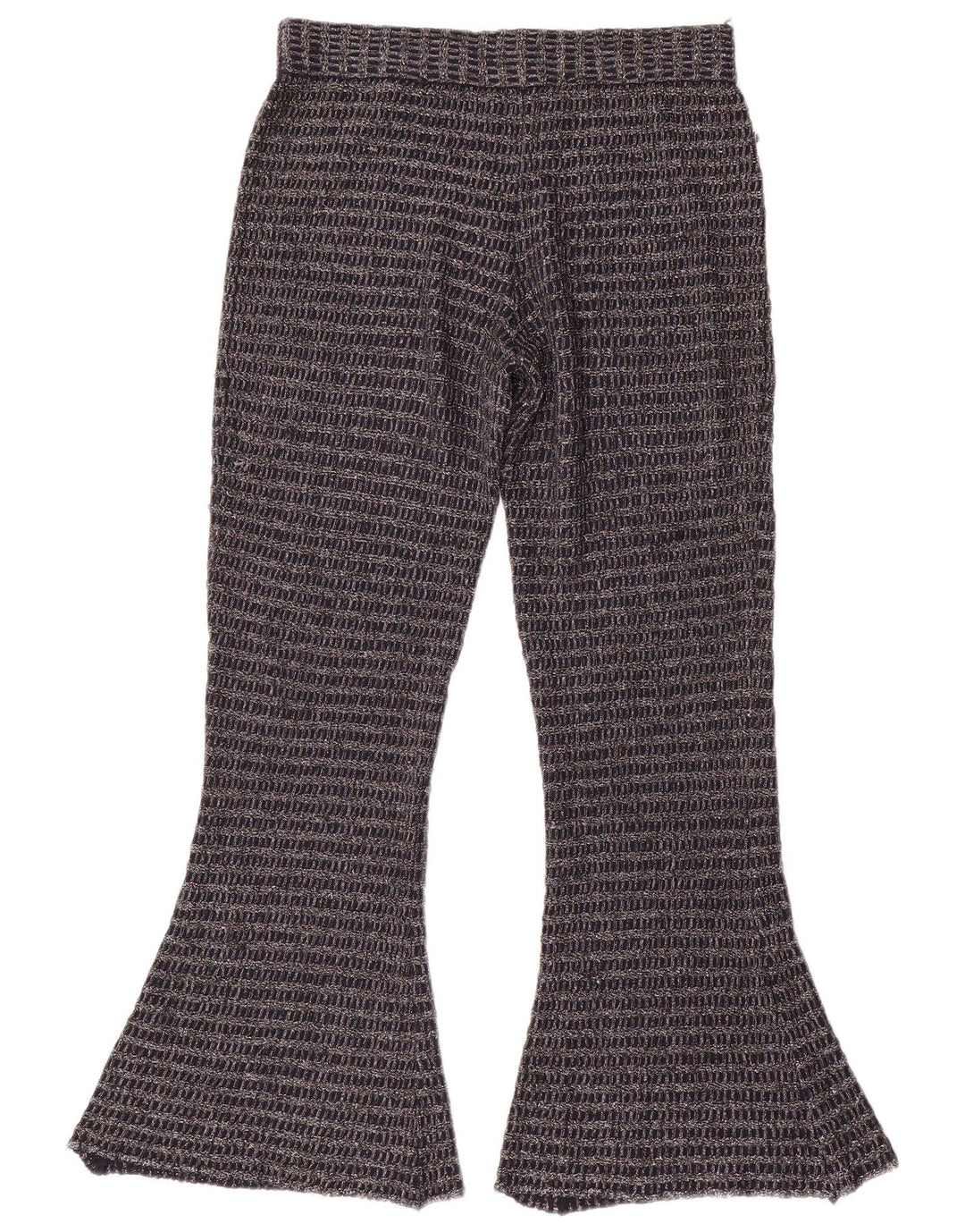 Женские трикотажные брюки-клеш Zara Medium W30 L30, темно-синие полосатые, полиэстер