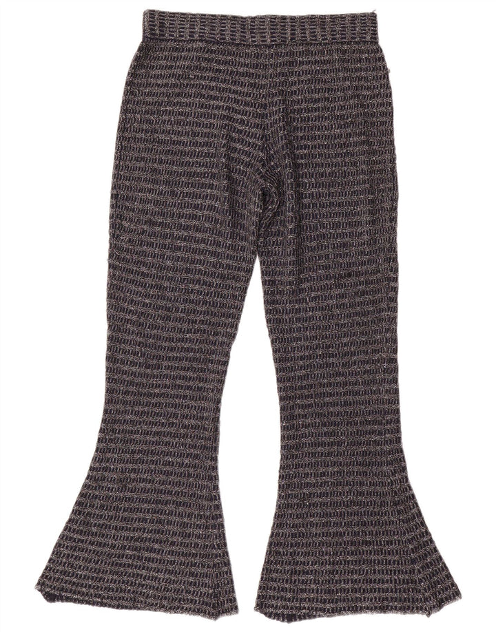 Женские трикотажные брюки-клеш Zara Medium W30 L30, темно-синие полосатые, полиэстер