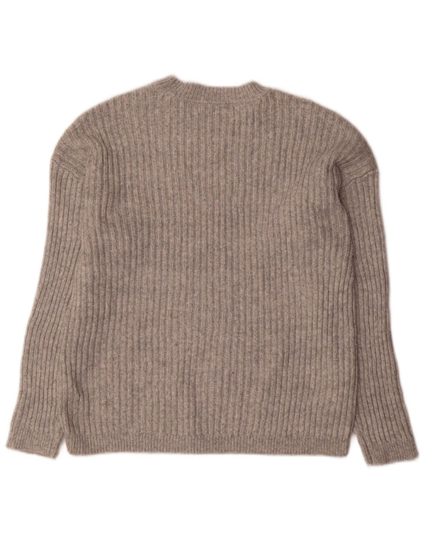 Женский джемпер с круглым вырезом Marks & Spencer UK 12, средний серый полиэстер