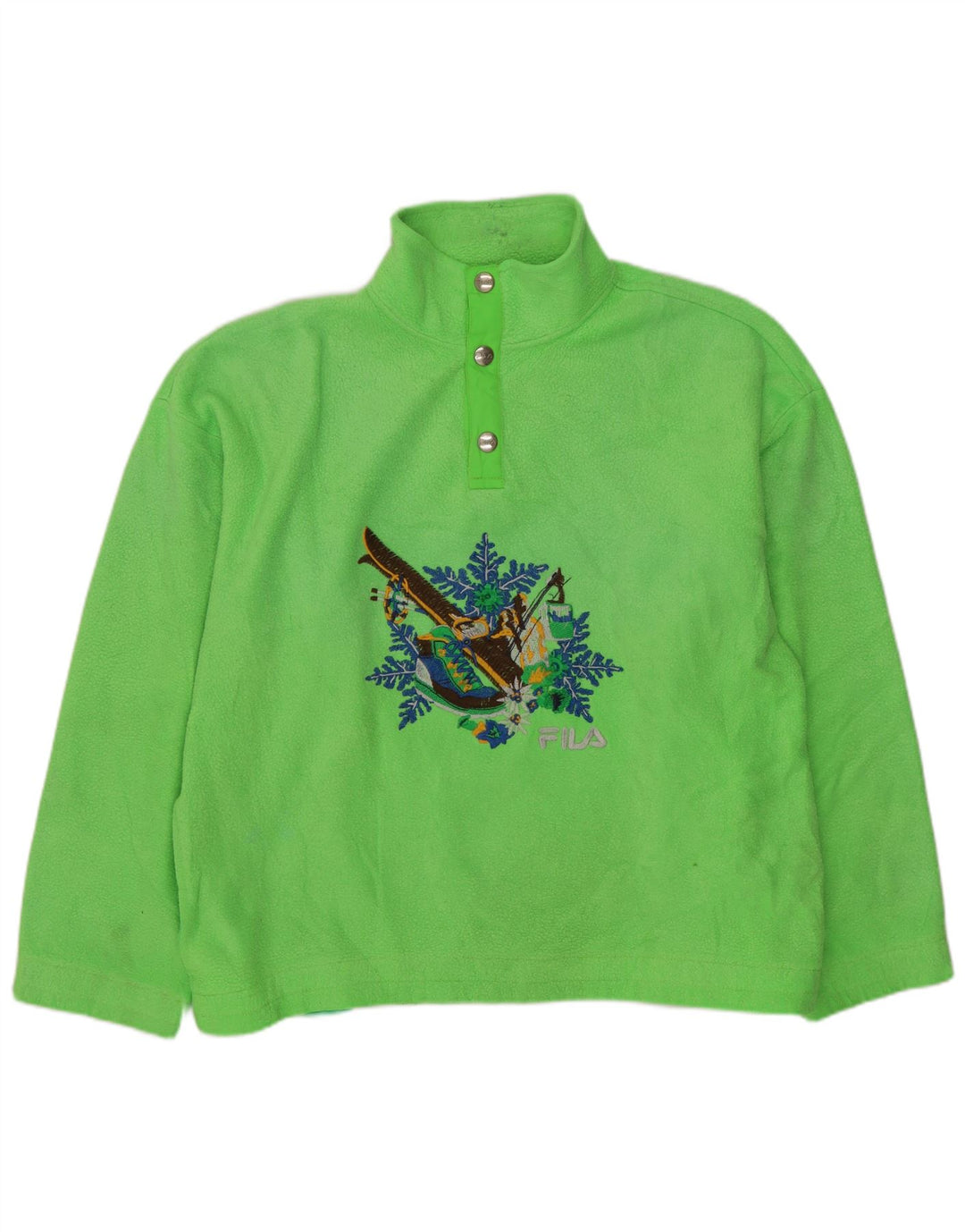 Мужской флисовый джемпер свободного кроя FILA IT 46, маленький зеленый