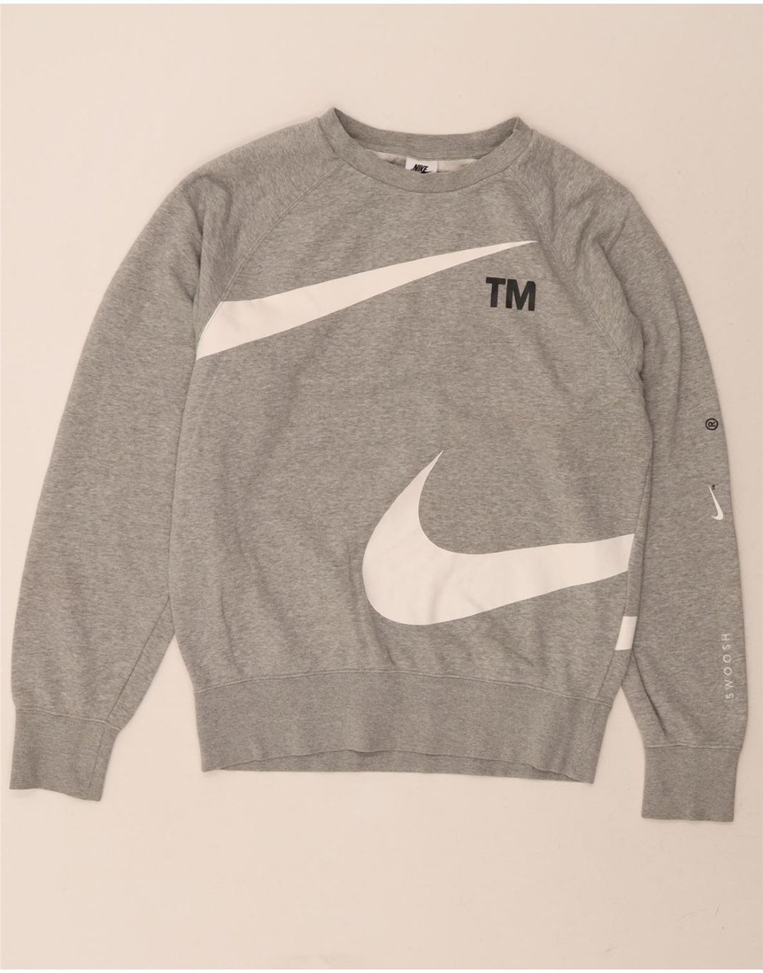 NIKE Mens Graphic Sweatshirt Jumper Small Grey Cotton Vintage Nike and Second-Hand Nike from Messina Hembry 