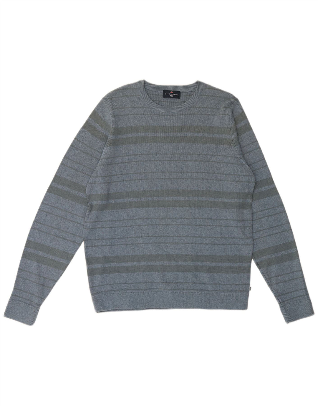 Мужской свитер с круглым вырезом Marks & Spencer Blue Harbour в среднюю полоску