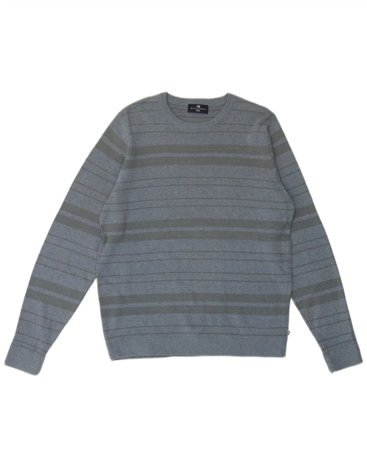 Мужской свитер с круглым вырезом Marks & Spencer Blue Harbour в среднюю полоску