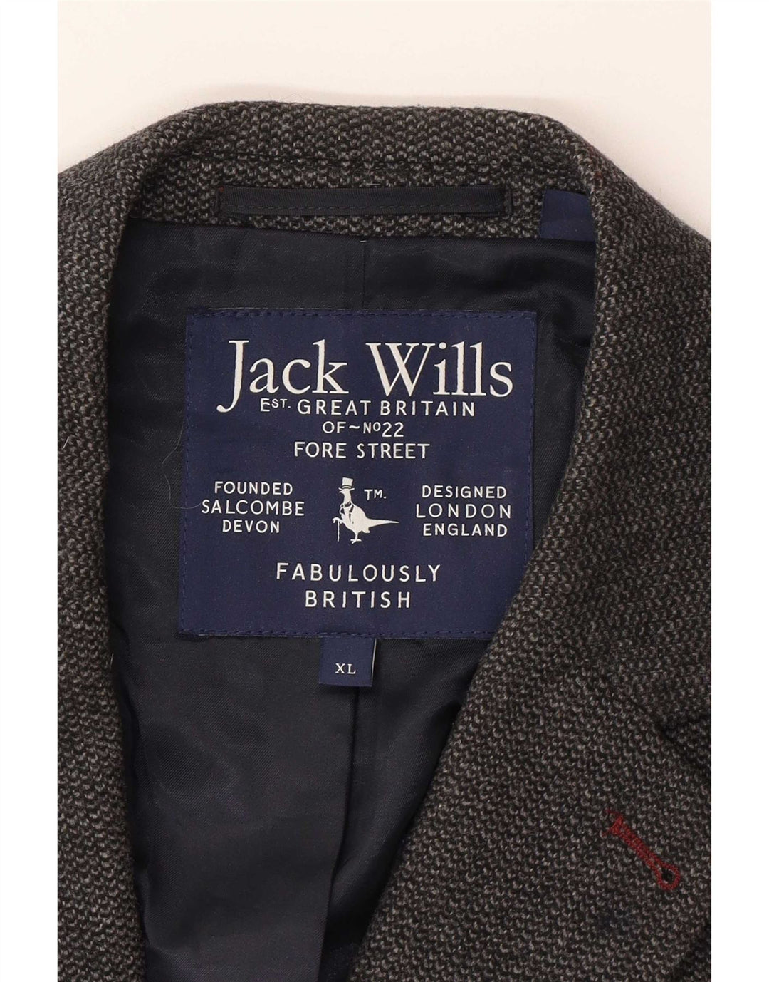 Мужской пиджак Jack Wills на 2 пуговицах, Великобритания, 42 XL, серая шерсть