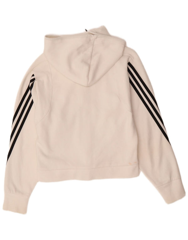 Женский свитер с капюшоном на молнии Adidas Oversized UK 4/6 XS Белый хлопок