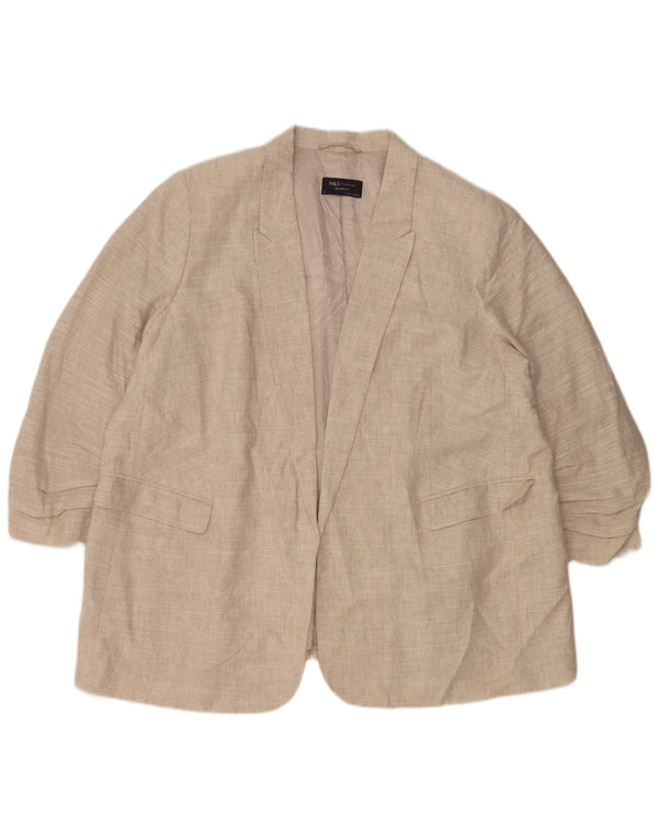 Женский пиджак свободного кроя с рукавами 3/4 Marks & Spencer UK 22 3XL бежевый