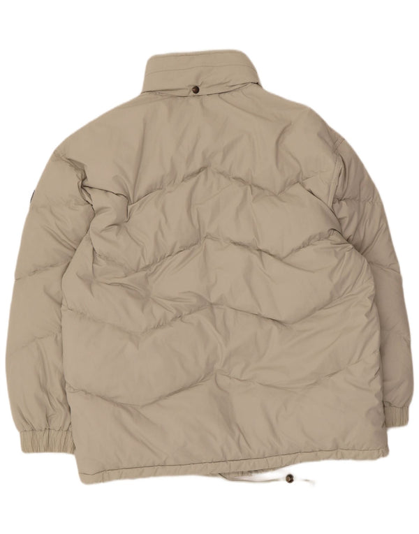 Винтажная мужская стеганая куртка с капюшоном UK 42 XL, бежевый полиэстер