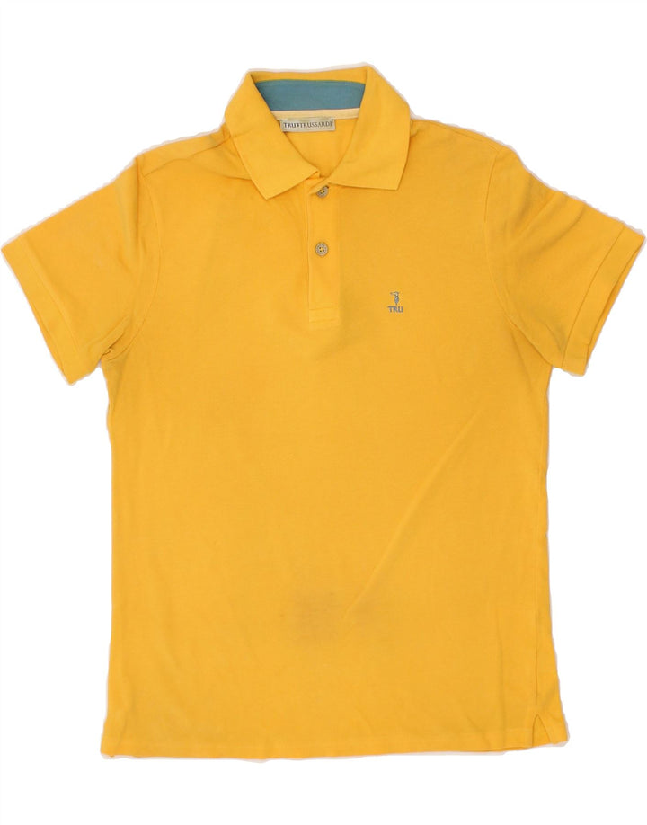 TRUSSARDI Mens Polo Shirt Medium Yellow Vintage Trussardi and Second-Hand Trussardi from Messina Hembry 