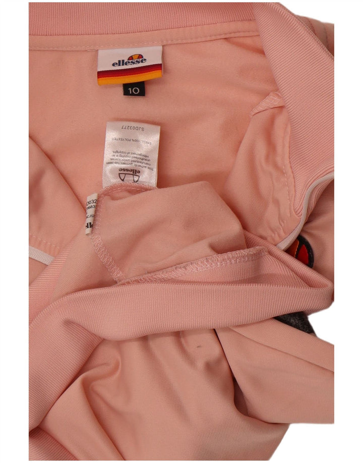 Женский укороченный спортивный костюм Ellesse, верхняя куртка UK 10, маленький полиэстер в розовую полоску