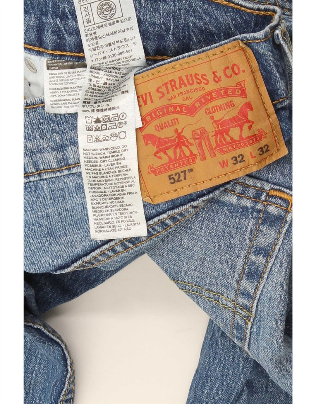 Мужские джинсы Levi's 527 Slim Bootcut W32 L32 Синие, хлопок