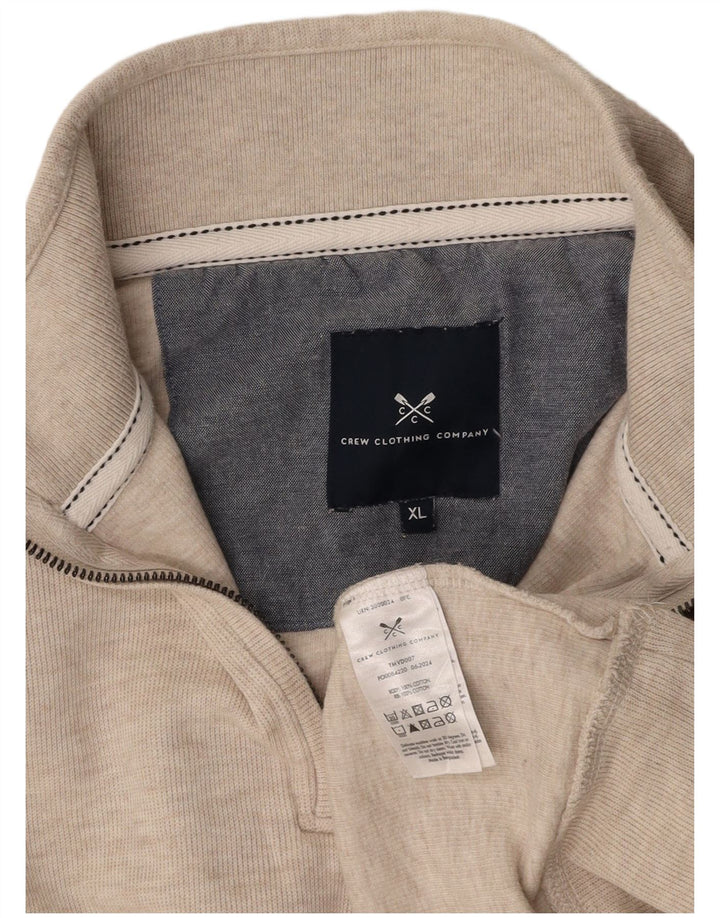ОДЕЖДА ЭКИПАЖА Мужской свитер с воротником на молнии XL, бежевый хлопок