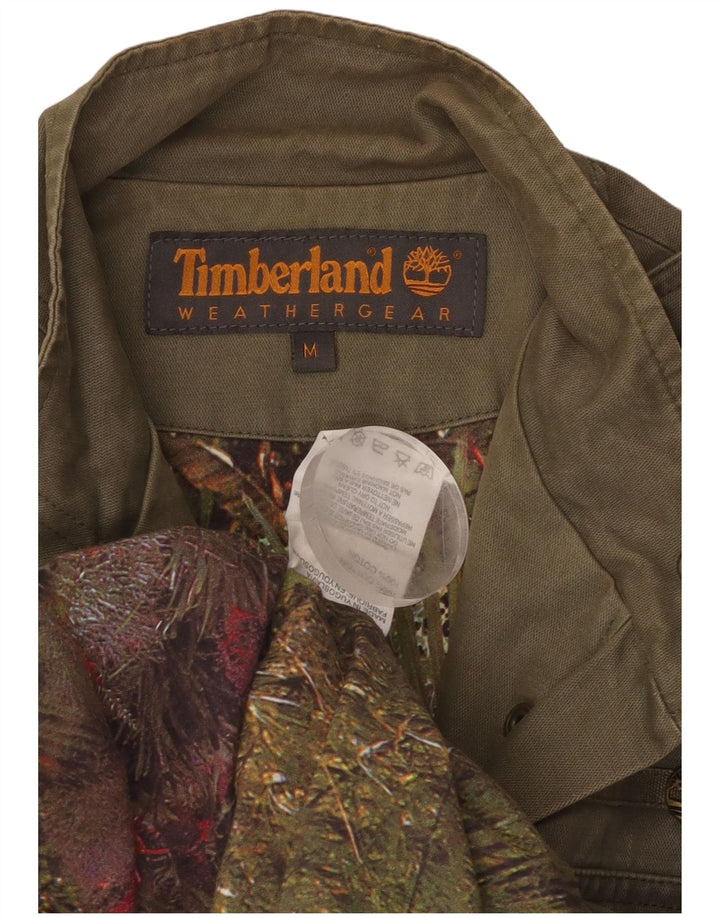 TIMBERLAND Женская куртка в стиле милитари UK 12, средний цвет хаки, хлопок