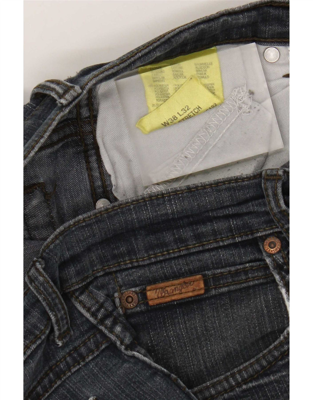 Мужские прямые джинсы Wrangler W38 L32 темно-синие, хлопок