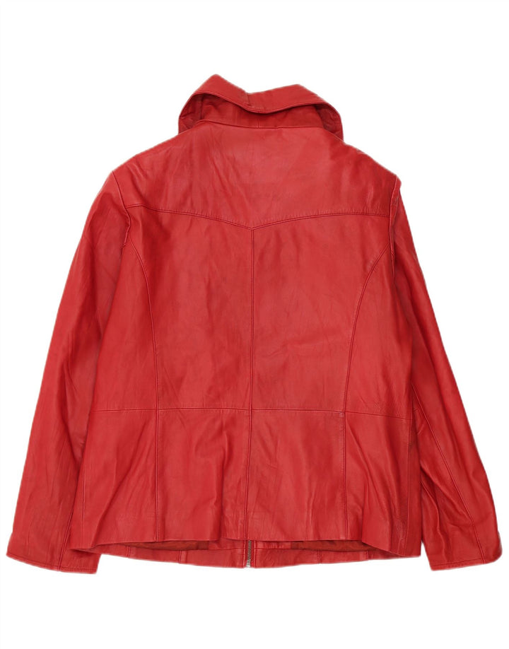 Женская кожаная куртка Julia S. Roma UK 18 XL красная кожа