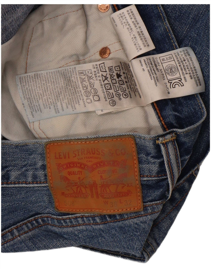 Мужские зауженные джинсы Levi's 508 W36 L32 синие, хлопок