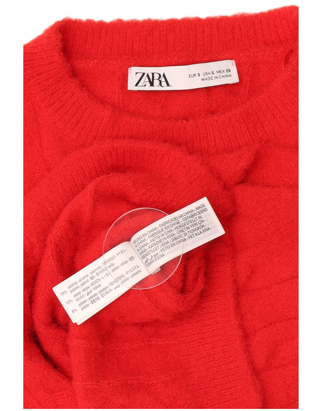 Женская укороченная майка Zara UK 10, маленький красный полиамид