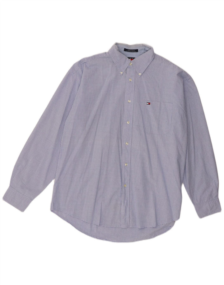 Мужская рубашка Tommy Hilfiger XL, синяя клетка, хлопок