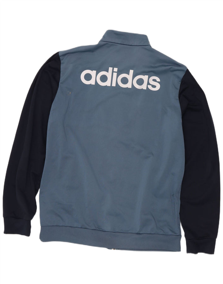 Мужской спортивный костюм Adidas с графическим рисунком, верхняя куртка, большой синий полиэстер с цветными блоками