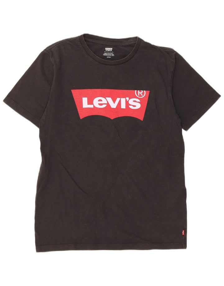Мужская футболка с рисунком Levi's, маленький черный хлопковый топ
