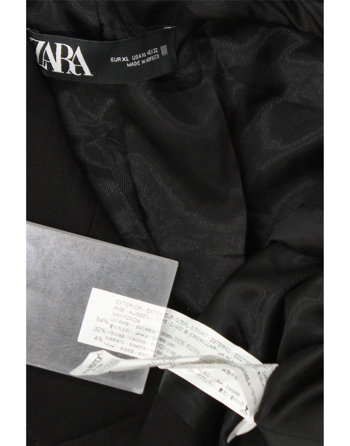 Женский двубортный пиджак ZARA UK 18 XL, черный полиэстер