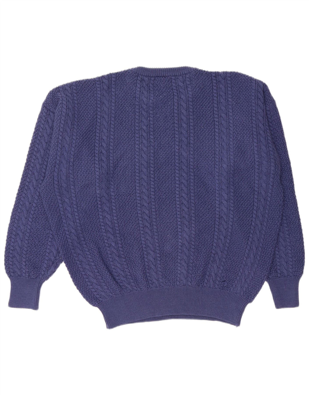 Мужской свитер VINTAGE с круглым вырезом XL, темно-синий, из натуральной шерсти