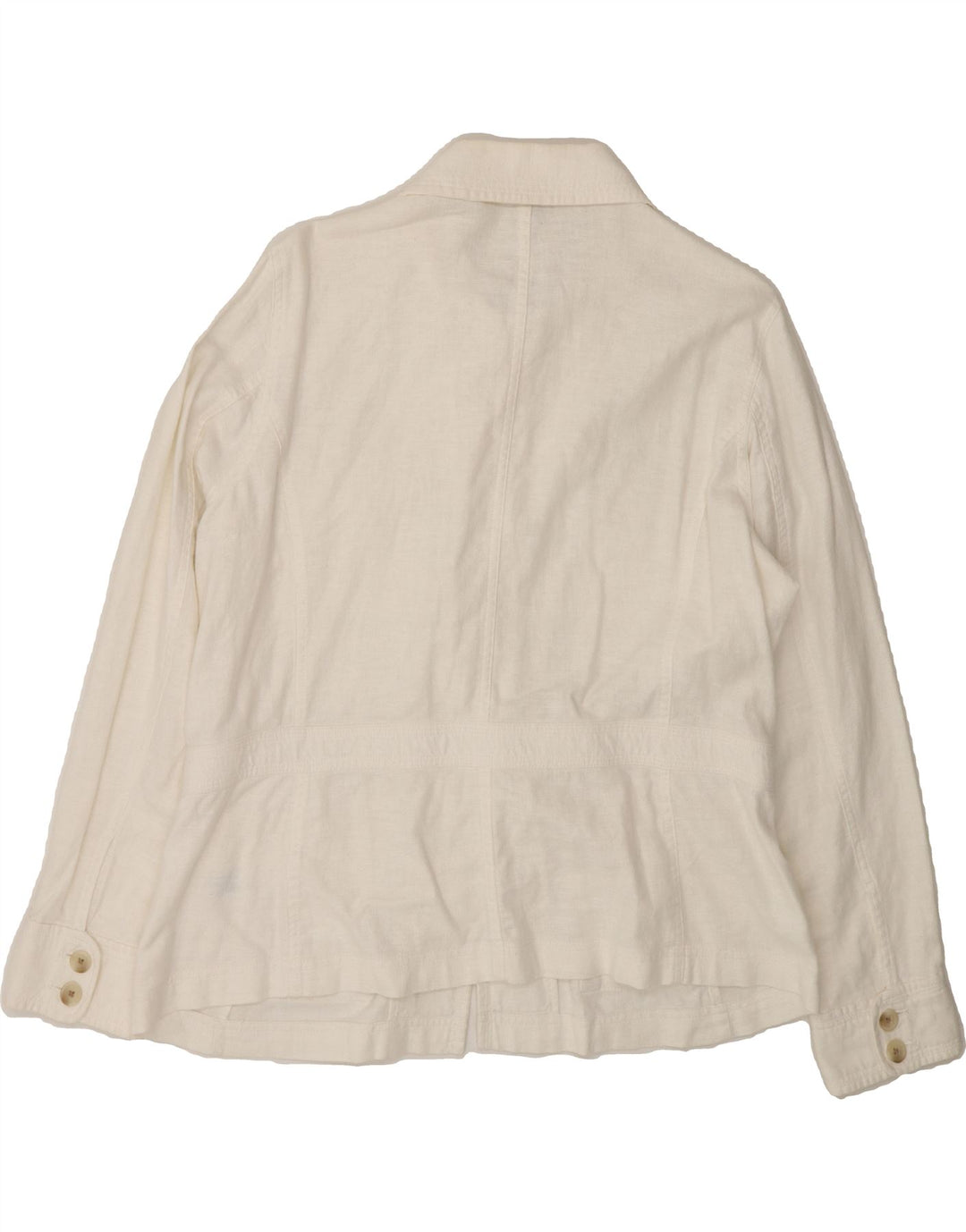 LANDS END Womens Utility Jacket UK 14 Large  Off White Cotton Vintage Lands End and Second-Hand Lands End from Messina Hembry 