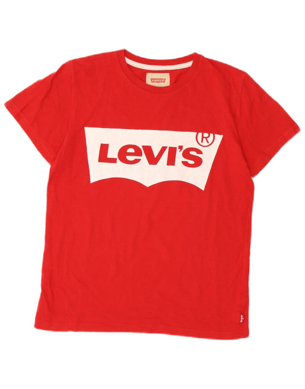 Футболка с рисунком Levi's для мальчиков 13-14 лет, красная