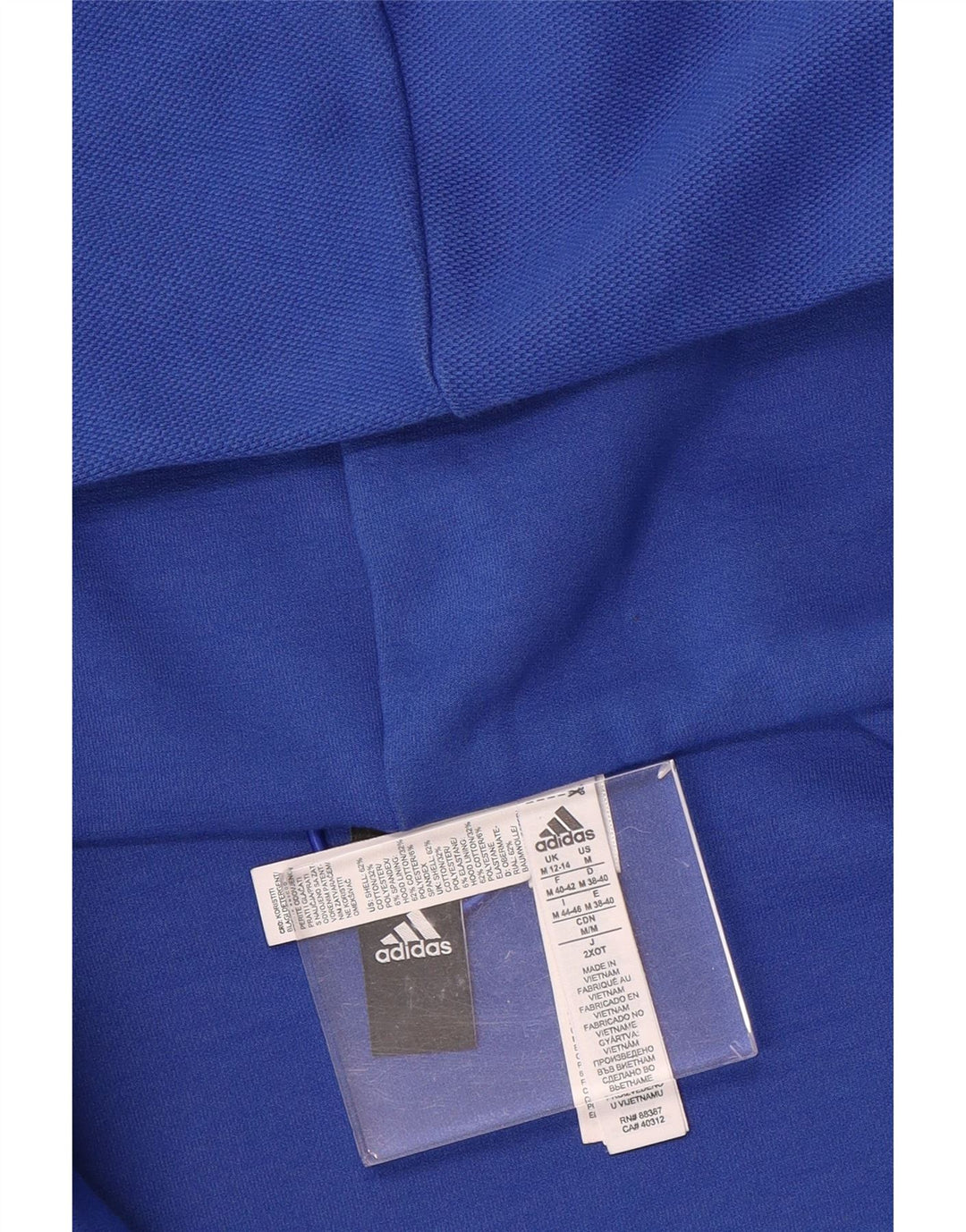 Женский свитер с капюшоном ADIDAS на молнии с графическим рисунком, Великобритания, 12/14, средний синий, хлопок