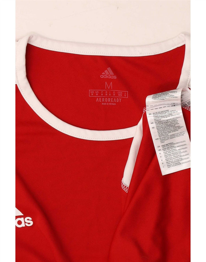 Adidas Мужская футболка Aeroready Верх среднего красного цвета из полиэстера с цветными блоками