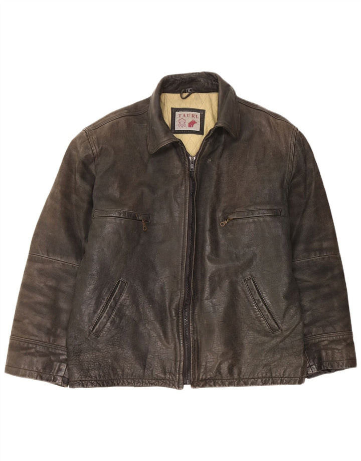 Мужская кожаная куртка Tauri UK 42 XL черная кожа