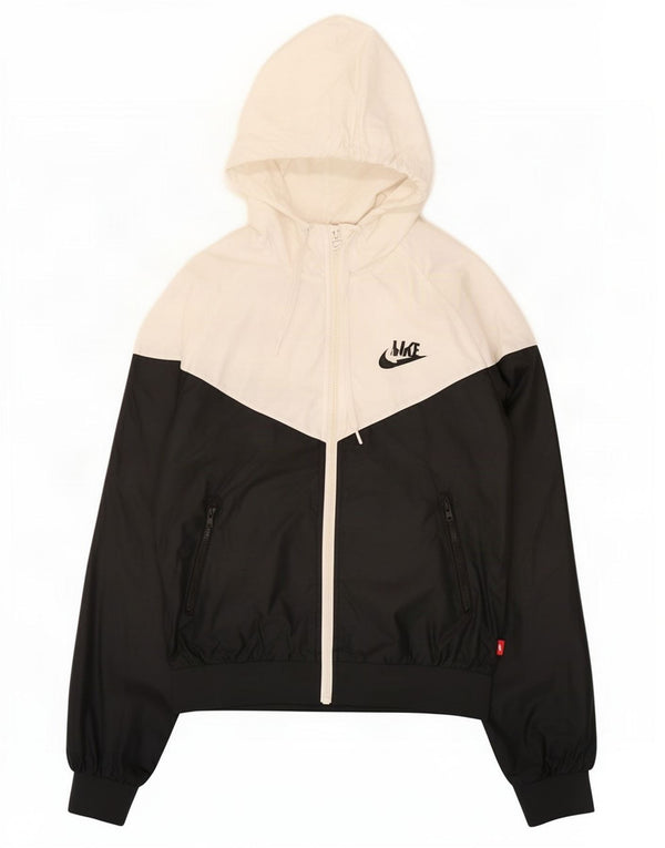 Женская спортивная куртка с капюшоном Nike UK 14, большая белая с цветными блоками