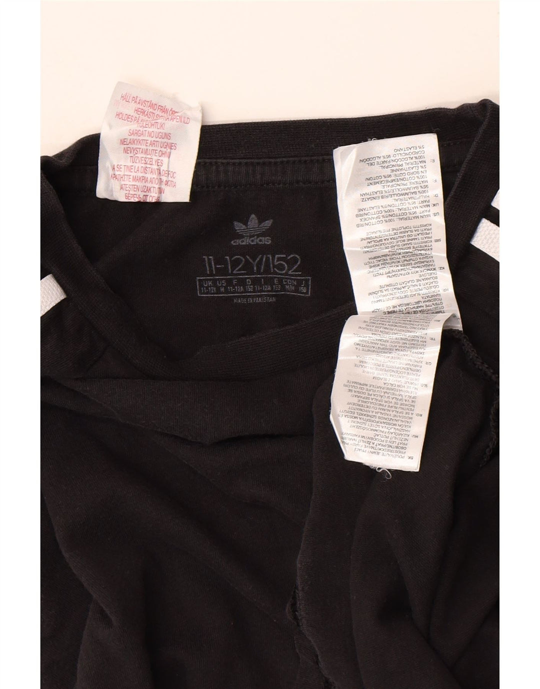 Adidas Топ с длинным рукавом для мальчиков 11-12 лет, черный хлопок