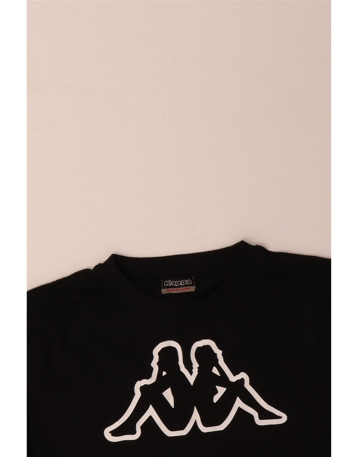 KAPPA Мужская футболка с рисунком Топ среднего размера, черный хлопок