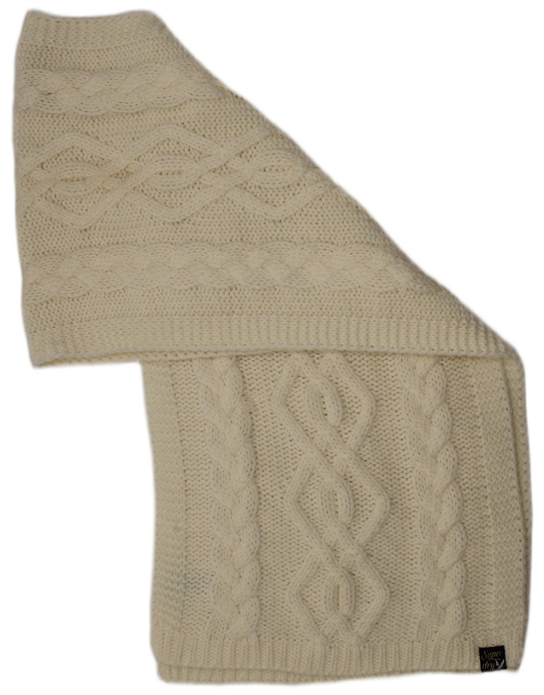 Женский вязаный прямоугольный шарф Superdry, один размер, белый акрил