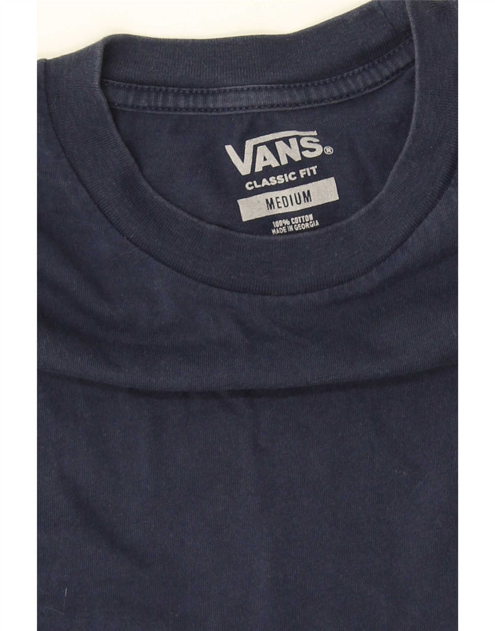 Мужская футболка классического кроя Vans, темно-синий, хлопковый топ среднего размера