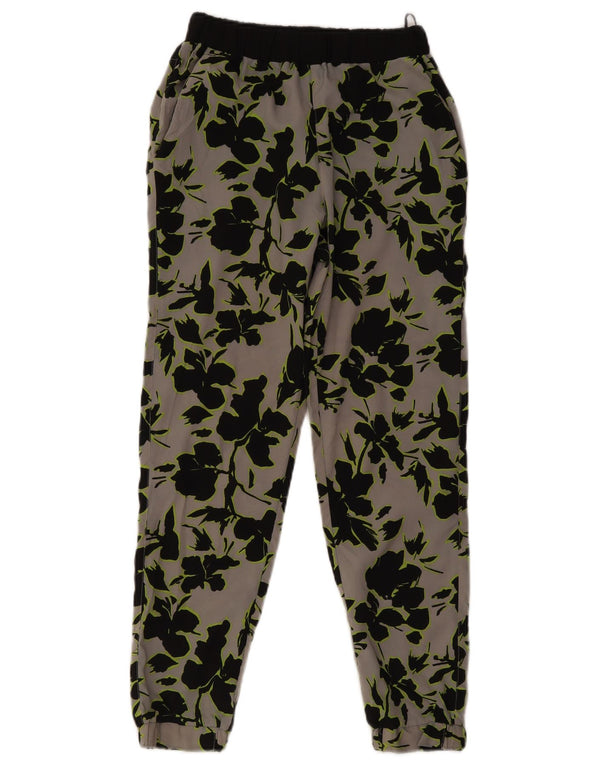 Topshop Женские повседневные брюки-джоггеры UK 8 Small W28 L27 Серые с цветочным принтом