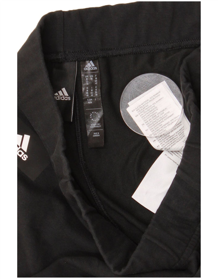 Женские леггинсы Adidas с рисунком UK 12/14, средний черный хлопок, черный